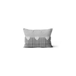 Remise ???? Soleil D'ocre Coussin Déhoussable Pur Coton 32x50 Cm LOVE Gris, Par Soleil D'Ocre ????