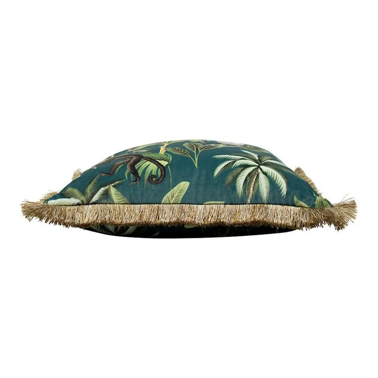 Tout neuf 🤩 Coussin En Velours Frangé Singe Jungle 👏 4 Tout neuf 🤩 Coussin En Velours Frangé Singe Jungle 👏 – Image 2