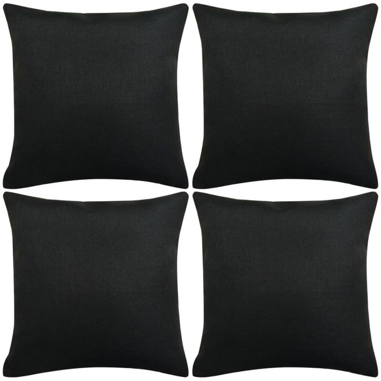 VIDAXL Housses de coussin 4 pcs Aspect de lin Noir 80x80 cm Meilleure vente ✨ VIDAXL Housses De Coussin 4 Pcs Aspect De Lin Noir 80x80 Cm ⌛ -Jardin Privé Shop unnamed file 593