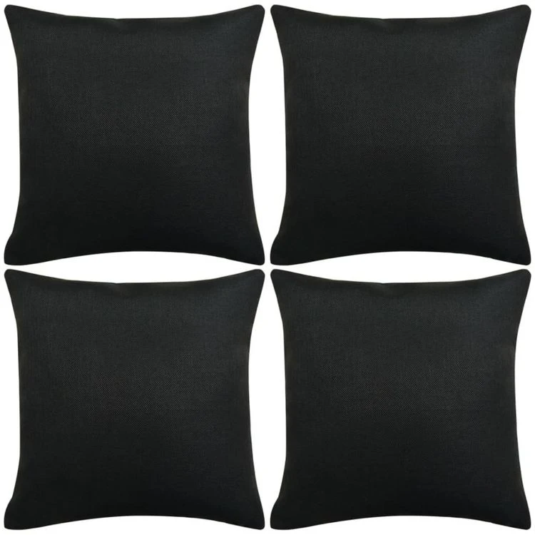 Meilleure vente ✨ VIDAXL Housses De Coussin 4 Pcs Aspect De Lin Noir 80x80 Cm ⌛ 3 Meilleure vente ✨ VIDAXL Housses De Coussin 4 Pcs Aspect De Lin Noir 80x80 Cm ⌛