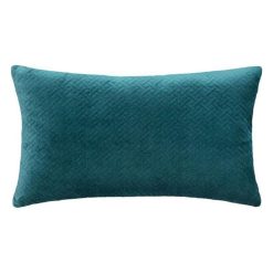 Budget ???? Coussin Déco En Velours Dolce 38x58cm Bleu Canard ????