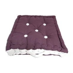 Vente flash ✨ Soleil D'ocre Coussin Tapissier En Coton Boudoir - 40 X 40 Cm - Violet Et Blanc 🎉