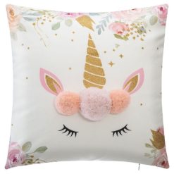 Offres ???? ATMOSPHERA FOR KIDS Coussin Licorne Pompons En Polyester ????