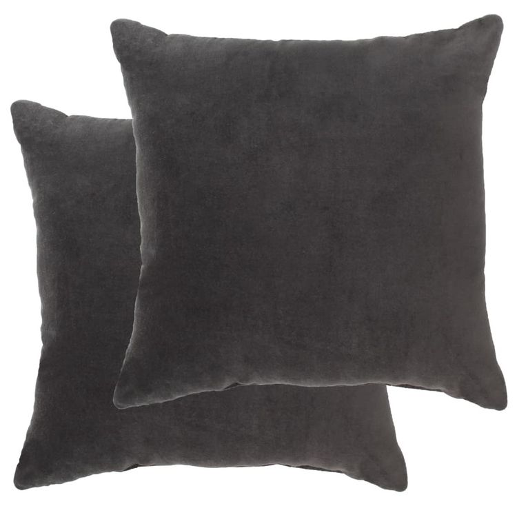 VIDAXL Coussins en velours de coton 2 pcs 45 x 45 cm Anthracite Remise ???? VIDAXL Coussins En Velours De Coton 2 Pcs 45 X 45 Cm Anthracite ???? -Jardin Privé Shop unnamed file 693