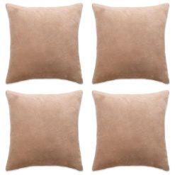 Remise ???? VIDAXL Housses De Coussin 4 Pcs Tissu 40x40 Cm Beige ????