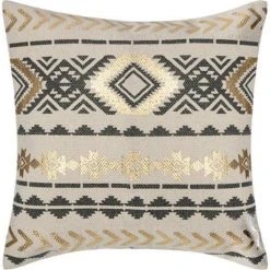 Le moins cher ✔️ Housse De Coussin Etnik Gold 40x40cm Gris ✔️