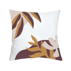 Le moins cher 🔔 Coussin Déco Déhoussable En Coton FEUILLE 👍