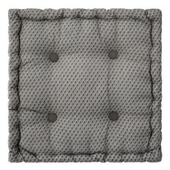 Coupon ???? ATMOSPHERA Coussin De Sol Carré En Coton à Motif - Modèle Otto - 38 X 38 - Gris ????
