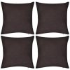 Tout neuf ✨ VIDAXL Housses De Coussin 4 Pcs Coton Marron 50x50 Cm ????