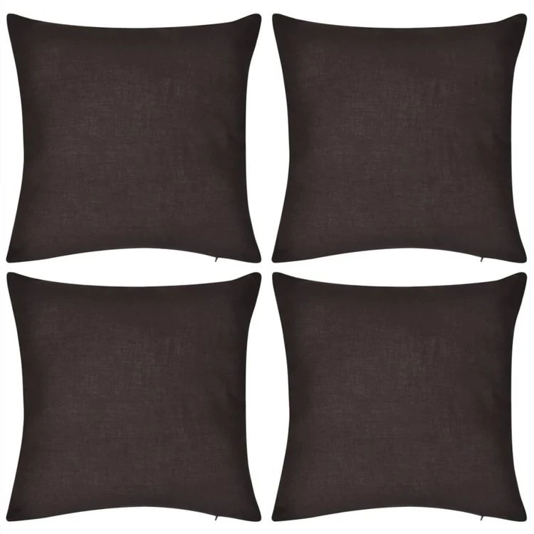 Tout neuf ✨ VIDAXL Housses De Coussin 4 Pcs Coton Marron 50x50 Cm 🧨 3 Tout neuf ✨ VIDAXL Housses De Coussin 4 Pcs Coton Marron 50x50 Cm 🧨