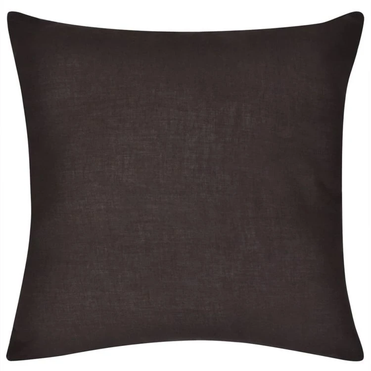 Tout neuf ✨ VIDAXL Housses De Coussin 4 Pcs Coton Marron 50x50 Cm 🧨 4 Tout neuf ✨ VIDAXL Housses De Coussin 4 Pcs Coton Marron 50x50 Cm 🧨 – Image 2