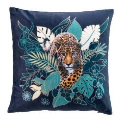 De gros ⌛ Paris Prix Housse De Coussin Imprimée Felina 40x40cm Bleu 🤩