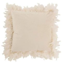 Sortie ❤️ Paris Prix Coussin Déco Plumes 45cm Blanc ????