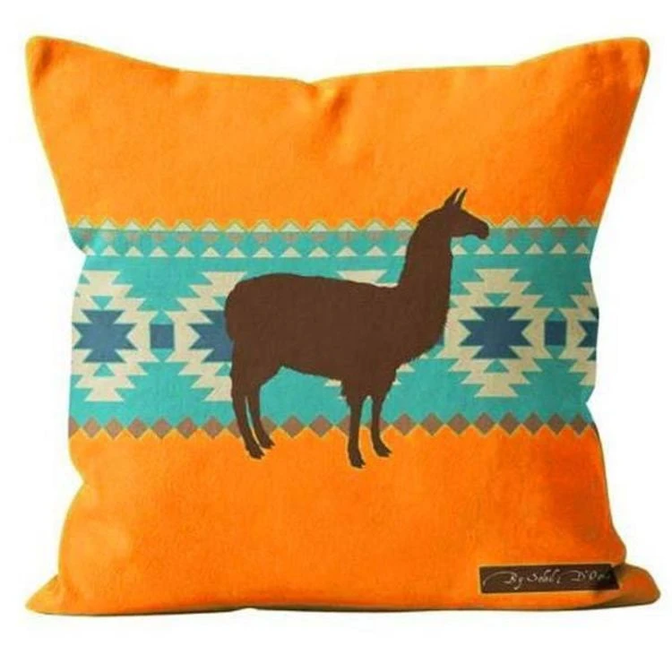 Tout neuf 🌟 Soleil D'ocre Housse De Coussin Lama 40x40 Cm 🌟 4 Tout neuf 🌟 Soleil D'ocre Housse De Coussin Lama 40x40 Cm 🌟 – Image 2