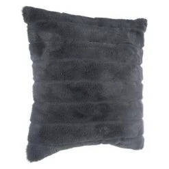 Le moins cher ⭐ Coussin Imitation Fourrure Manoir 45x45cm Gris Foncé ❤️
