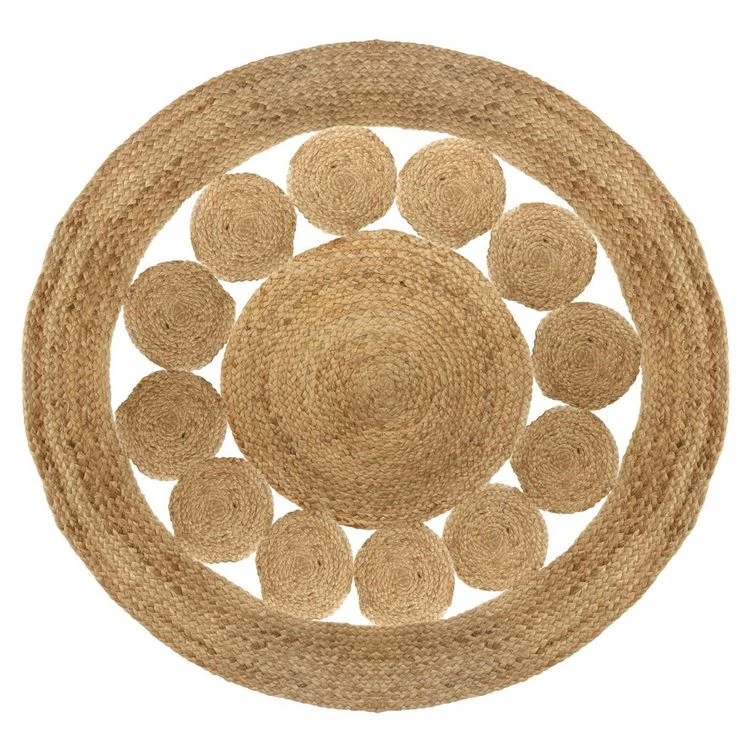 Vente flash ❤️ ATMOSPHERA Tapis Déco Rond En Jute Végétal Ajouré SOLEIL Diamètre 120 Cm 😀 4 Vente flash ❤️ ATMOSPHERA Tapis Déco Rond En Jute Végétal Ajouré SOLEIL Diamètre 120 Cm 😀 – Image 2