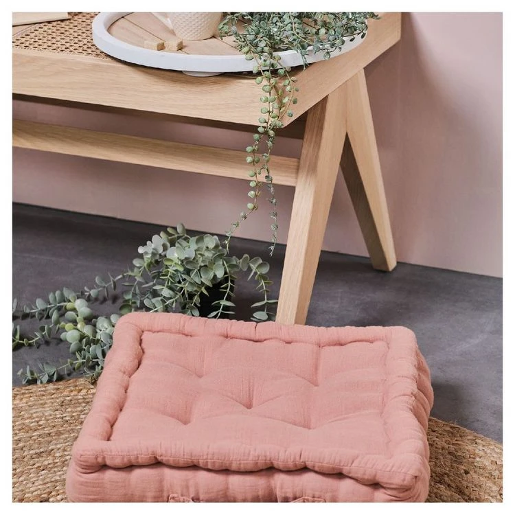 Offres ⭐ TODAY Coussin De Sol Uni En Gaze De Coton Avec Poignée INDIAN FLOWERS 👍 4 Offres ⭐ TODAY Coussin De Sol Uni En Gaze De Coton Avec Poignée INDIAN FLOWERS 👍 – Image 2